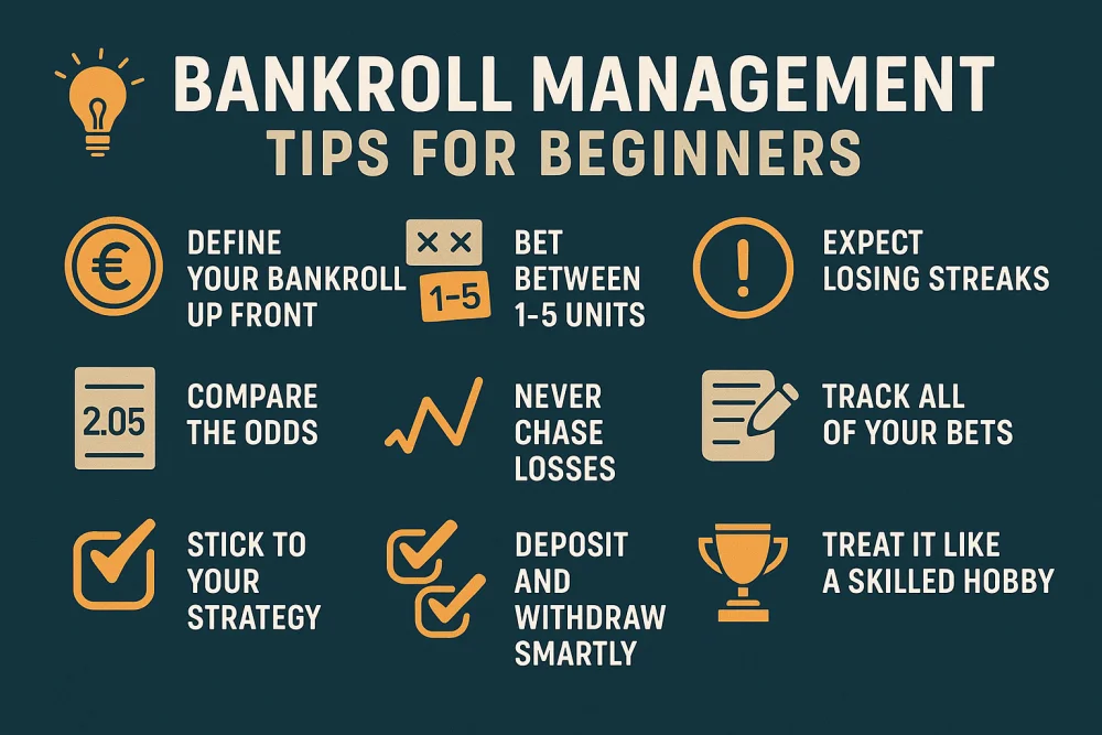bankroll management tips for beginners infographic.webp