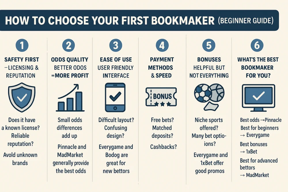 how to choose your first bookmaker infographic.webp