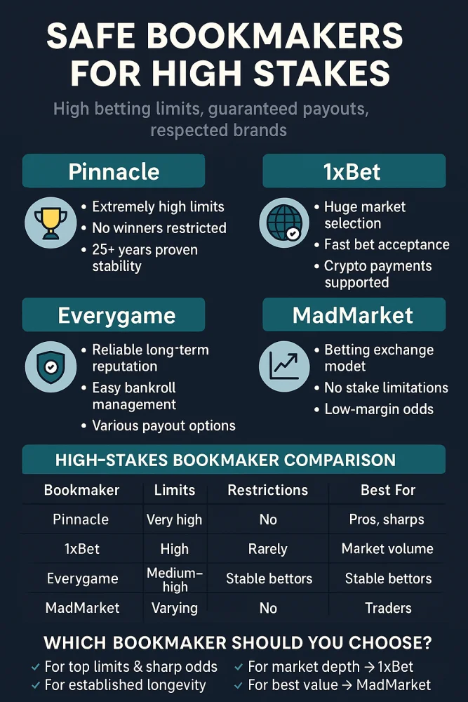 safe bookmakers for high stakes betting infographic.webp