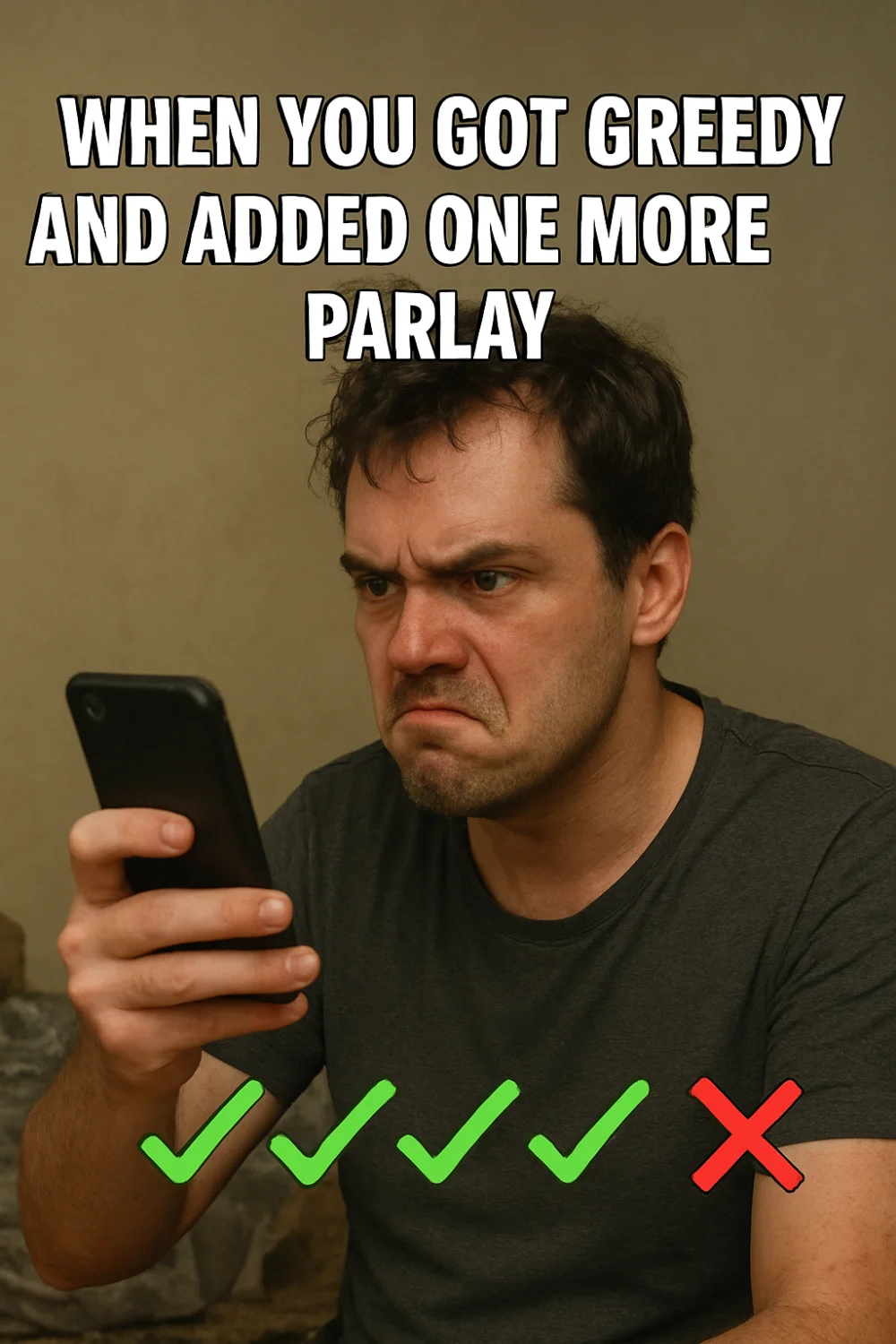 When you got greedy and added one more parlay